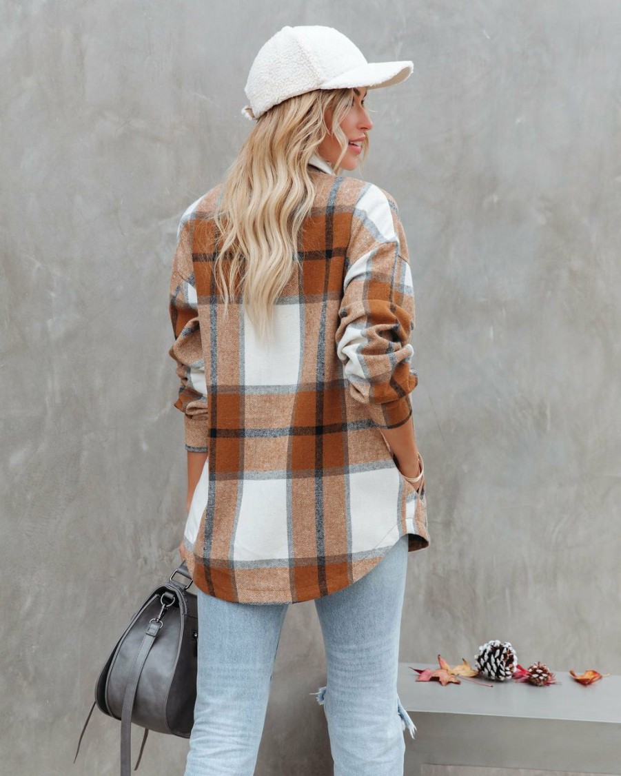 Clothing * | Stac-001 All Clothing Garth Pocketed Plaid Shacket