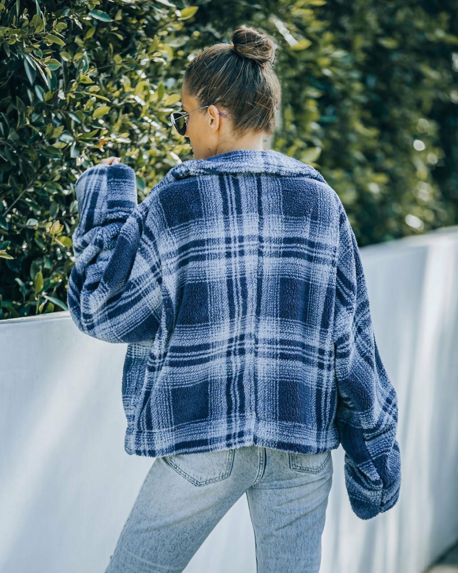 Clothing * | Vint-001 All Clothing Evelina Pocketed Soft Plaid Jacket Final Sale