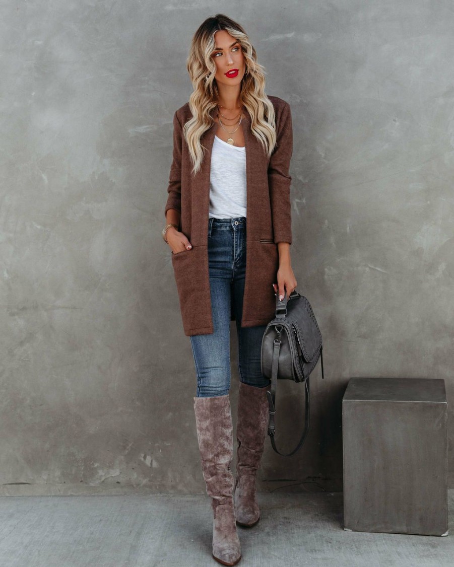 Clothing * | Flaw-001 Catalog Pocketed Coat Mocha