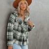 Clothing * | Lush-001 Pinole Pocketed Plaid Teddy Jacket Grey Final Sale All Clothing