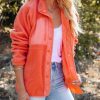 Clothing * | Stac-001 State Of Happy Cabin Pocketed Fleece Jacket Coral