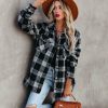 Clothing * | Thre-001 Zinny Pocketed Plaid Coat All Clothing