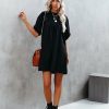 Clothing * | Stru-001 Saratoga Embroidered Puff Sleeve Dress Final Sale