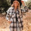 Clothing * | Thre-001 Branch Out Pocketed Plaid Shacket