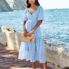 Clothing * | Endl-001 All Clothing Saint Tropez Puff Sleeve Wrap Midi Dress