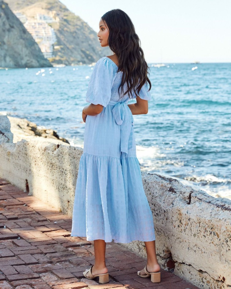 Clothing * | Endl-001 All Clothing Saint Tropez Puff Sleeve Wrap Midi Dress