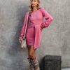 Clothing * | Fore-001 Bump Friendly Mithra Tie Front Knit Dress Dusty Pink Final Sale