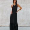 Clothing * | Tych-001 Sweet Talk Halter Maxi Dress Black