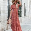 Clothing * | In L-001 Stellan Floral Smocked Maxi Dress Rust All Clothing