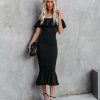 Clothing * | Shop-001 All Clothing Havana Ruffle Midi Dress Black