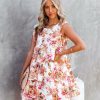 Clothing * | Aaka-001 Etta Pocketed Floral Tiered Babydoll Dress All Clothing