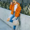 Clothing * | Delu-001 Sugar Bowl Pocketed Puffer Jacket Burnt Orange Final Sale Bold Babe