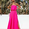 Clothing * | Tych-001 All Clothing Vivid Strapless Slit Maxi Dress Hot Pink