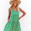 Clothing * | Delu-001 Gauri Cotton Pocketed Floral Babydoll Dress Emerald State Of Happy