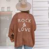 Clothing * | Elan-001 Rock And Love Knit Cardigan Mauve Final Sale