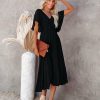 Clothing * | In L-001 All Clothing Nolani Smocked Midi Dress Black