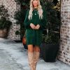 Clothing * | Tcec-001 So In Love Knit Sweater Dress Hunter Green All Clothing