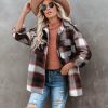 Clothing * | She -001 Liles Plaid Button Down Wool Blend Shacket All Clothing