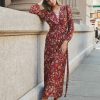 Clothing * | Btfl-001 Photoshoot Ready Village Views Floral Wrap Maxi Dress Final Sale