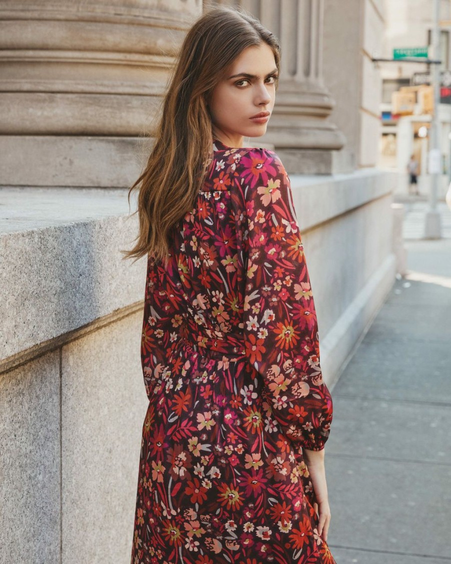 Clothing * | Btfl-001 Photoshoot Ready Village Views Floral Wrap Maxi Dress Final Sale