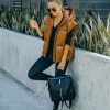 Clothing * | Aaa-001 All Clothing Adler Pocketed Hooded Faux Leather Puffer Vest Camel