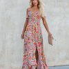 Clothing * | Aaka-001 All Clothing Vesna Floral Smocked Off The Shoulder Maxi Dress