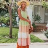 Clothing * | Salt-001 My Treat Ruffle Tiered Maxi Dress Mint Peach Rust Final Sale Bump Friendly