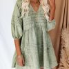 Clothing * | Must-001 Irvine Cotton Pocketed Denim Babydoll Dress Washed Olive