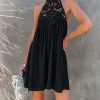 Clothing * | Skyl-002 Pretty Perfect Keats Crochet Halter Mini Dress Black