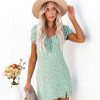 Clothing * | Enc-001 Floral Sweetheart Mini Dress Sage