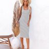 Clothing * | Flaw-001 Dancing On Air Striped Knit Midi Dress