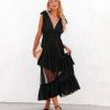 Clothing * | Aeom-001 The Weekly Drop Carrie In Paris Tiered Tulle Midi Dress Black